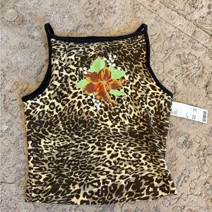 Urban Outfitters Brown and Black Cropped Tank Top